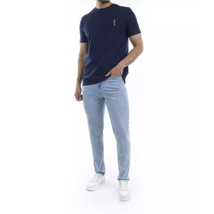 تی شرت آستین کوتاه مردانه جوتی جینز مدل یقه گرد کد 1551401 رنگ سرمه‌ای