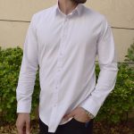 پیراهن آستین بلند مردانه پایتی جامه  مدل کتان ساده کد 13234473