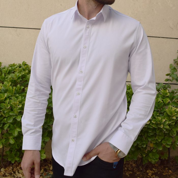 پیراهن آستین بلند مردانه پایتی جامه  مدل کتان ساده کد 13234473
