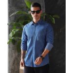 پیراهن جین آستین بلند مردانه کد 1162-050