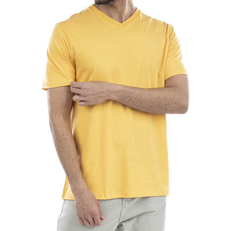 تی شرت آستین کوتاه مردانه جوتی جینز مدل بیسیک کد 1551531 رنگ زرد