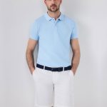 پولوشرت آستین کوتاه مردانه دی اس دامات مدل BL702L رنگ آبی