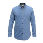 پیراهن آستین بلند یقه برگردان مردانه مدل نیلگون کد 18668638