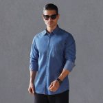 پیراهن جین آستین بلند مردانه کد 1162-050