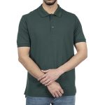 پولوشرت آستین کوتاه یقه برگردان مردانه جوتی جینز مدل بیسیک کد 1551589-2025  رنگ سبز تیره