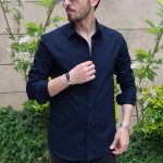 پیراهن آستین بلند یقه برگردان مردانه پایتی جامه مدل تارا کد 19142511