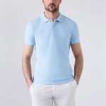 پولوشرت آستین کوتاه مردانه دی اس دامات مدل BL702L رنگ آبی