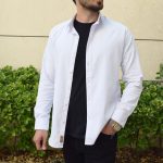 پیراهن آستین بلند مردانه پایتی جامه  مدل کتان ساده کد 13234473